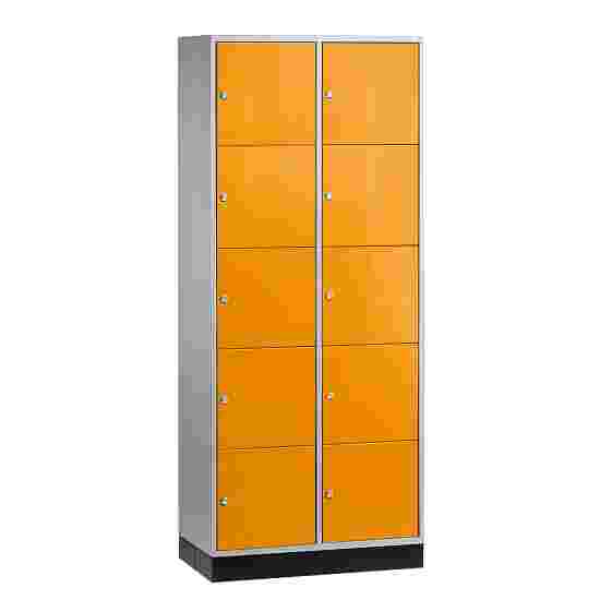 &quot;S 4000 Intro&quot; Large Capacity Compartment Locker (5 compartments on top of one another) 195x85x49 cm/ 10 compartments, Yellow orange (RAL 2000)
