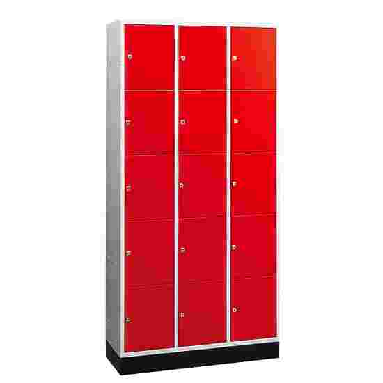 &quot;S 4000 Intro&quot; Large Capacity Compartment Locker (5 compartments on top of one another) 195x122x49 cm/ 15 compartments, Fiery Red (RAL 3000)