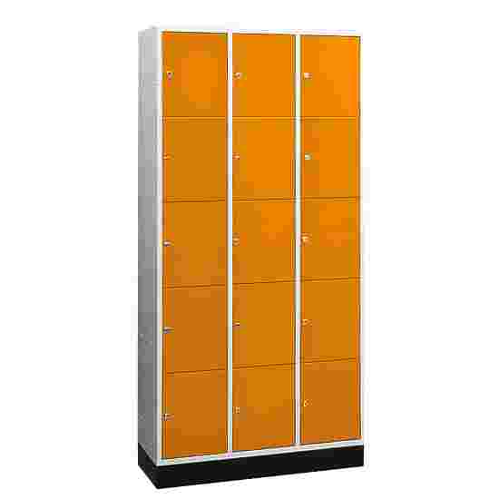 &quot;S 4000 Intro&quot; Large Capacity Compartment Locker (5 compartments on top of one another) 195x122x49 cm/ 15 compartments, Yellow orange (RAL 2000)