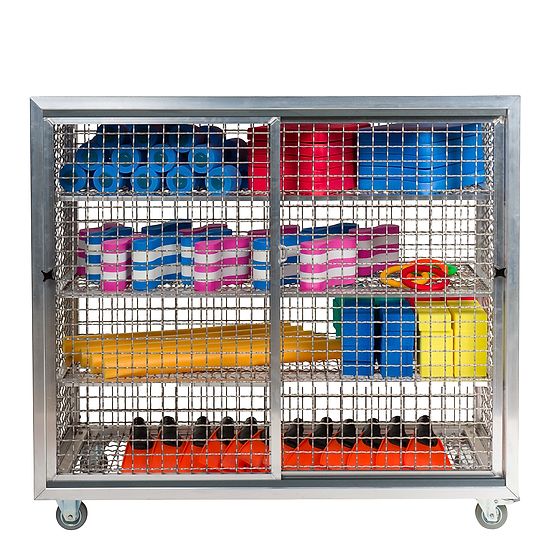 Schwimmbad-Gitterregalwagen Mit Rädern, 125x125x62 cm