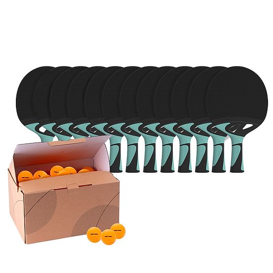 Sport-Thieme Bordtennisbat-sæt "Tacteo 30 School" Orange bolde