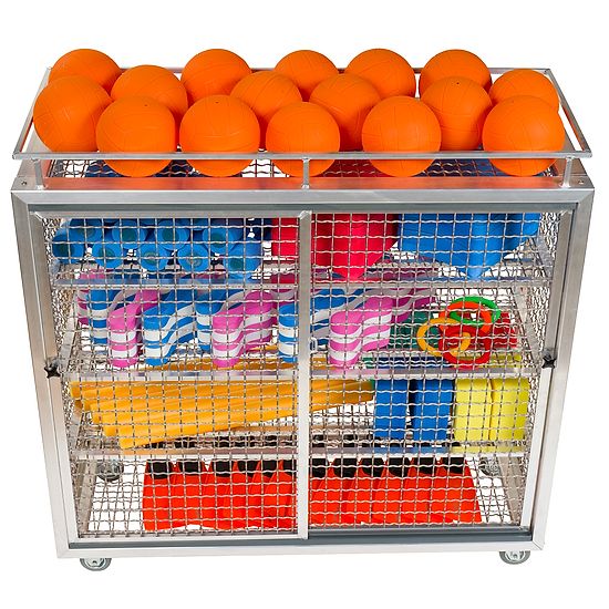 Sport-Thieme Gitterreolvogn &quot;Svømmehall&quot; 150x62x148 cm, Med hjul