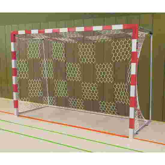 Sport-Thieme Håndboldmål 3x2 m, fritstående med faststående netbøjler Sammenskruede hjørner, Rød-sølv