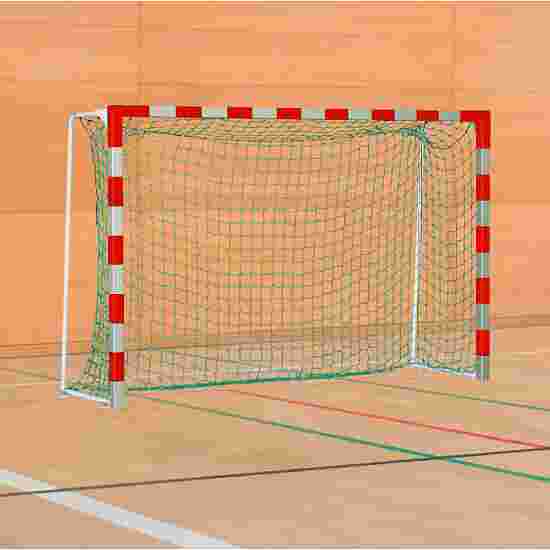Sport-Thieme Håndboldmål med faststående netbøjler IHF, måldybde 1 m, Rød-sølv