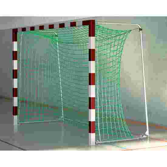 Sport-Thieme Hall fodboldmål 3x2 m, in bøsninger med Premium-stål-hjørneforbindelse Med sammenklappelige netbøjler, Rød-sølv