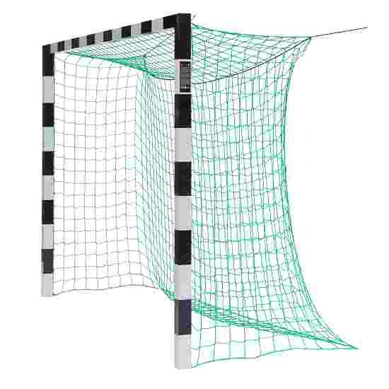 Sport-Thieme Hallenfußballtor 3x2 m, in Bodenhülsen stehend mit Premium-Stahl-Eckverbindung Ohne Netzbügel, Schwarz-Silber
