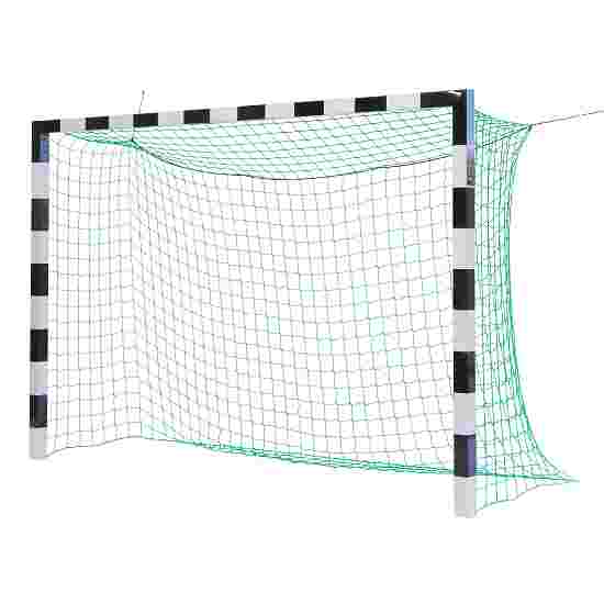 Sport-Thieme Hallenfußballtor 3x2 m, in Bodenhülsen stehend mit Premium-Stahl-Eckverbindung Ohne Netzbügel, Schwarz-Silber