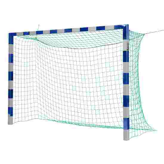 Sport-Thieme Hallenfußballtor 3x2 m, in Bodenhülsen stehend mit Premium-Stahl-Eckverbindung Ohne Netzbügel, Blau-Silber