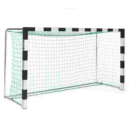 Sport-Thieme Handballtor frei stehend, 3x1,60 m Alu-Gussformteil-Eckverbindung, Schwarz-Silber