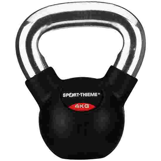 Sport-Thieme Kettlebell &quot;Gummibelagt med glat krom-greb&quot; 4 kg