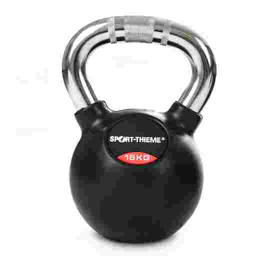 Sport-Thieme Kettlebell &quot;Gummibelagt med riflet krom-greb&quot; 16 kg