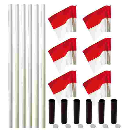 Sport-Thieme Markeringsflags-sæt  &quot;Allround&quot; Stang hvid, fane rød-hvid