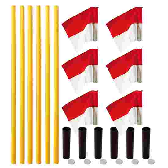 Sport-Thieme Markeringsflags-sæt  &quot;Allround&quot; Stang gul, fane rød-hvid