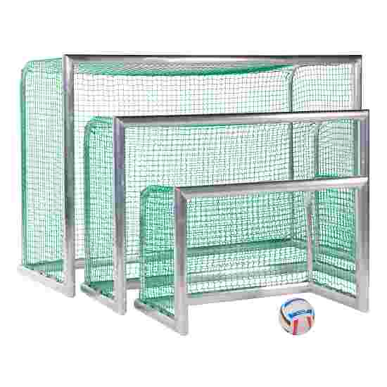 Sport-Thieme Mini-fodboldmål &quot;Professional Kompakt&quot;, Alu-Naturblank 1,20x0,80 m, Inkl. net, grøn (maskestr. 4,5 cm)