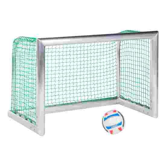 Sport-Thieme Mini-fodboldmål &quot;Professional Kompakt&quot;, Alu-Naturblank 1,20x0,80 m, Inkl. net, grøn (maskestr. 4,5 cm)