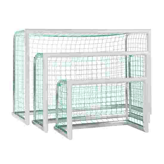 Sport-Thieme Mini-fodboldmål &quot;Professional Kompakt&quot;, Hvid-pulverlakeret 1,20x0,80 m, Inkl. net, grøn (Maskestr. 10 cm)