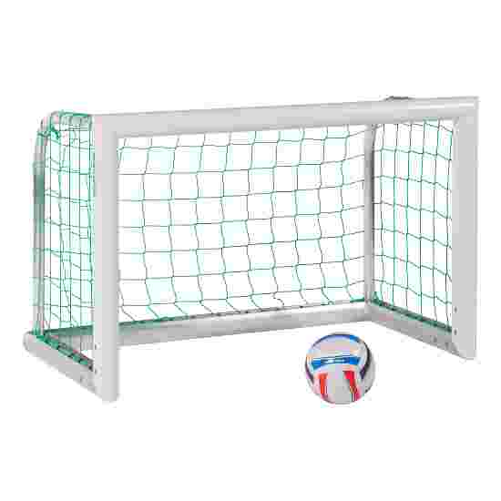 Sport-Thieme Mini-fodboldmål &quot;Professional Kompakt&quot;, Hvid-pulverlakeret 1,20x0,80 m, Inkl. net, grøn (Maskestr. 10 cm)