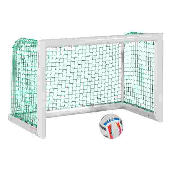 Sport-Thieme Mini-fodboldmål &quot;Professional Kompakt&quot;, Hvid-pulverlakeret 1,20x0,80 m, Inkl. net, grøn (maskestr. 4,5 cm)