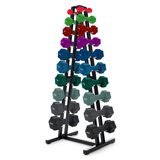 Sport-Thieme® Neopren Fausthantel-Set 1-10 kg, mit Ablageständer