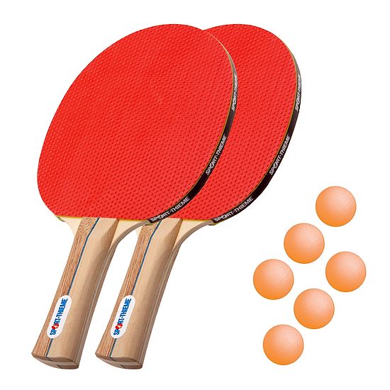 Sport-Thieme® Tischtennisschläger-Set "Rom" Bälle Orange