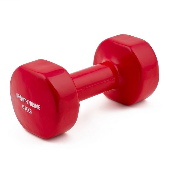 Sport-Thieme® Vinyl Håndvægt 6 kg, mørkerød