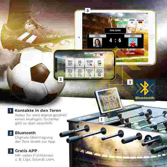 Sportime Kickertisch &quot;Connect &amp; Play&quot; Stadion Edition Schwarz-Weiß