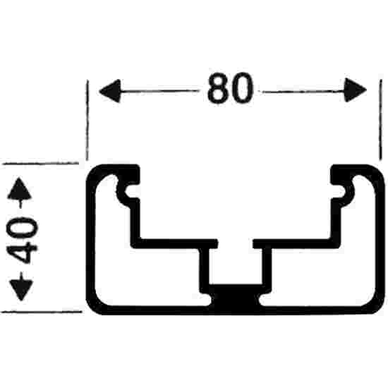 Transporthjul til fritstående Fodboldmål Rektangel-profil 80x40 mm., Profil møtrik ligger dybere