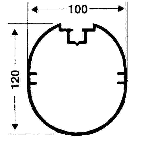 Transporthjul til Fritstående Mål Ovalprofil 100x120 mm, Normal profil-not 