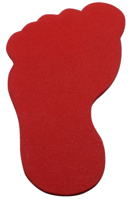 Sport-Thieme® Floor Markers Foot, 19 cm, Red