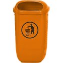 Litter Bin, complies with DIN Orange, Standard, Standard, Orange