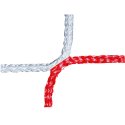 Knudeløst net til 11-mands fodboldmål 750x250 cm. Rød-hvid