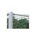 Sport-Thieme Fodboldmål af aluminium, 7,32x2,44 m, skruet gering, stående i jordbøsning Matsølv eloxeret