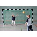 Sport-Thieme Handballtor frei stehend, 3x1,60 m Premium-Stahl-Eckverbindung, Schwarz-Silber