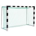 Sport-Thieme Handballtor frei stehend, 3x1,60 m Premium-Stahl-Eckverbindung, Schwarz-Silber