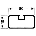 Gulvforankring til Fodboldmål Rektangel-profil 80x40 mm.