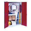 C+P Sports equipment cabinet Ruby red (RAL 3003), Handle, Light grey (RAL 7035), Single closure, Ruby red (RAL 3003), Light grey (RAL 7035), Single closure, Handle