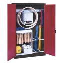 C+P Sports equipment cabinet Ruby red (RAL 3003), Anthracite (RAL 7021), Single closure, Handle