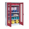 C+P Sports equipment cabinet Ruby red (RAL 3003), Handle, Light grey (RAL 7035), Single closure, Ruby red (RAL 3003), Light grey (RAL 7035), Single closure, Handle