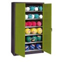 C+P Ballschrank mit Vollblech-Flügeltüren (Typ 3), HxBxT 195x93x50 cm Clowngrün (RAL 110 80 60), Anthrazit (RAL 7021), Einzelschließung