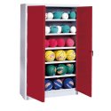 C+P Ball Cabinet Ruby red (RAL 3003), Light grey (RAL 7035), Single closure