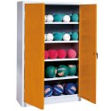 C+P Ball Cabinet Yellow orange (RAL 2000), Light grey (RAL 7035), Single closure, Handle