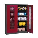 C+P Ball Cabinet Ruby red (RAL 3003), Anthracite (RAL 7021), Single closure, Handle