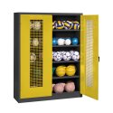 C+P Ball Cabinet Sunny Yellow (RDS 080 80 60), Anthracite (RAL 7021), Single closure, Handle