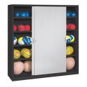 C+P Ballschrank mit Vollblech-Schiebetüren (Typ 4), HxBxT 195x190x60 cm Lichtgrau (RAL 7035), Anthrazit (RAL 7021), Einzelschließung