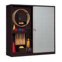 C+P Sportgeräteschrank mit Vollblech-Schiebetüren (Typ 5), HxBxT 195x190x60 cm Lichtgrau (RAL 7035), Anthrazit (RAL 7021), Einzelschließung