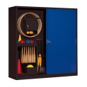 C+P Sportgeräteschrank mit Vollblech-Schiebetüren (Typ 5), HxBxT 195x190x60 cm Enzianblau (RAL 5010), Anthrazit (RAL 7021), Einzelschließung