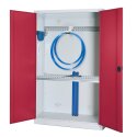 C+P Modular sports equipment cabinet Ruby red (RAL 3003), Light grey (RAL 7035), Single closure, Handle