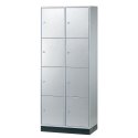 Opbevaringsskab med store rum "S 4000 Intro" (4 rum over hinanden) 195x82x49 cm/ 8 fag, Lysegrå (RAL 7035)