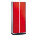 "S 4000 Intro" Large Capacity Compartment Locker (4-Door Locker) 195x82x49 cm/ 8 compartments, Fiery Red (RAL 3000)