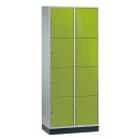 Opbevaringsskab med store rum "S 4000 Intro" (4 rum over hinanden) 195x82x49 cm/ 8 fag, Klovnegrøn (RAL 110 80 60)